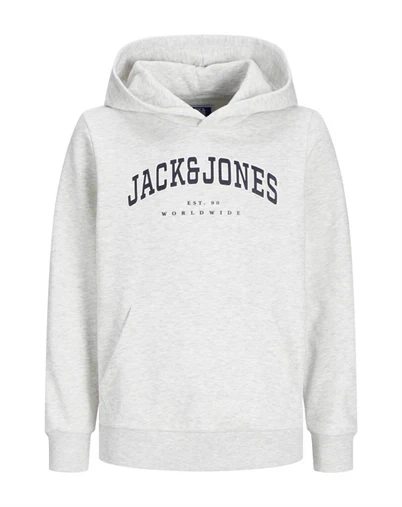 Jack & Jones Junior - JJECaleb Varsity Hoodie - White Melange
